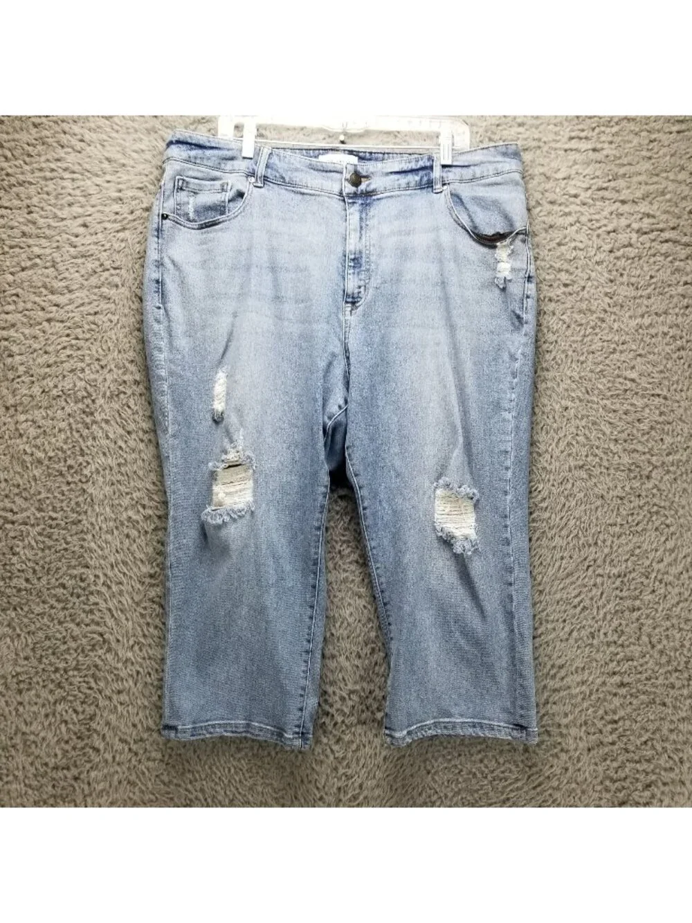 Lane Bryant Jeans Womens 22 Blue Stretch Curvy Fit High Rise Pedal Cropped - Picture 1 of 15